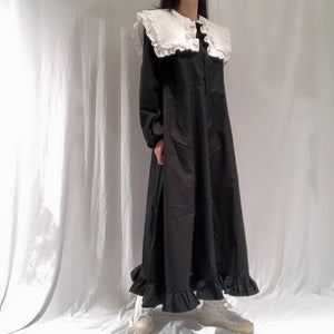 Big Sailor Collar Long Dress _ 2 colors