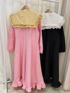 Big Sailor Collar Long Dress _ 2 colors