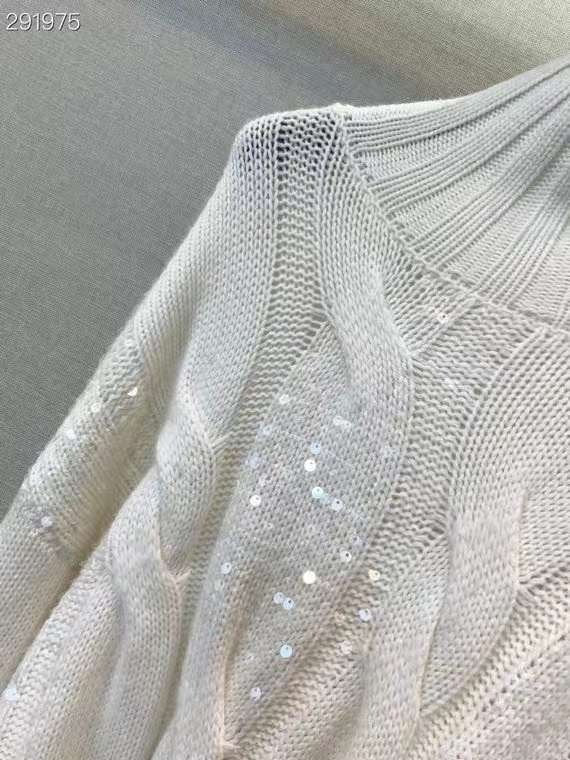 Cable knit spangle long pull over _ 2 colors