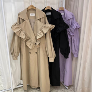 Frill Trench Coat _ 3 Colors