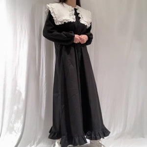 Big Sailor Collar Long Dress _ 2 colors