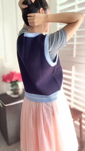 Heart Bow Point Woll Knit Vest