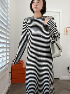 Striped Stretchy Long dress