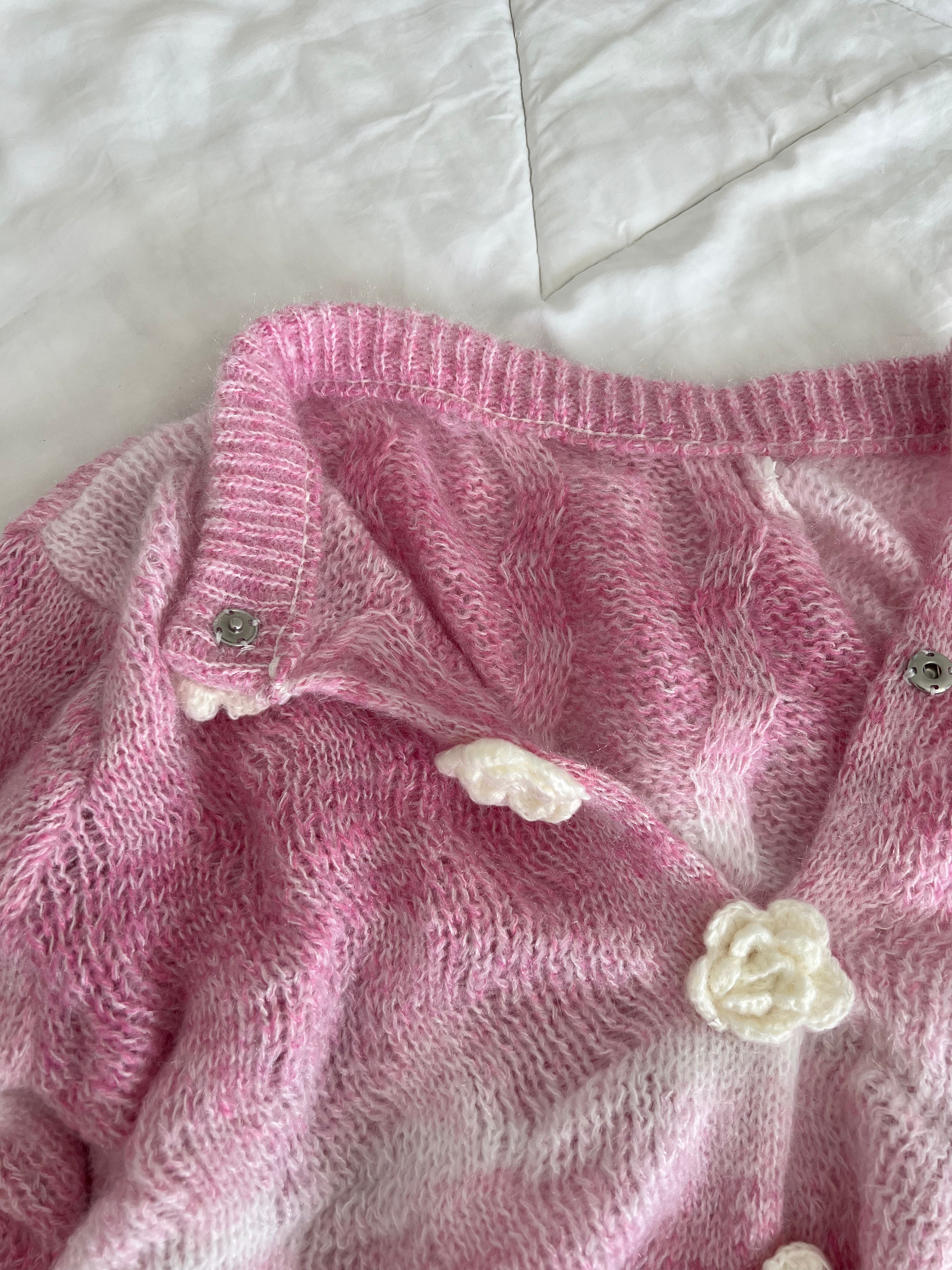 Pink Cloud Knit Cardigan