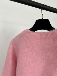 pompom pastel pink knit top