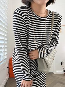 Striped Stretchy Long dress