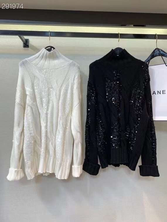 Cable knit spangle long pull over _ 2 colors